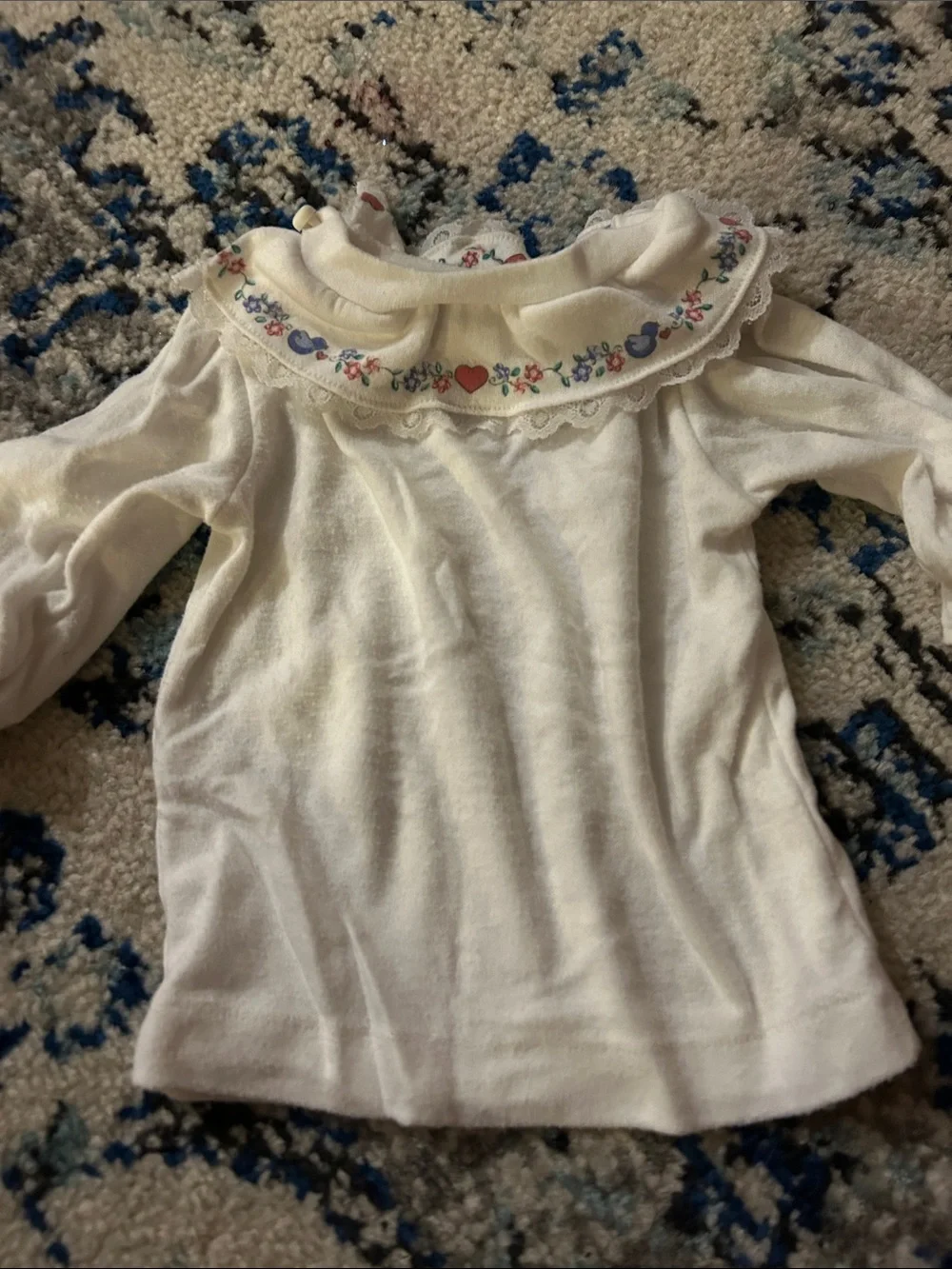 Vintage OshKosh B'gosh Pink Floral Corduroy Overalls & Ruffle Top Set 6-9 Months